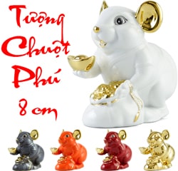 TƯỢNG CHUỘT PHÚ QUÝ 8cm MẠ VÀNG 24K LÀM QUÀ TẶNG KHÁCH HÀNG